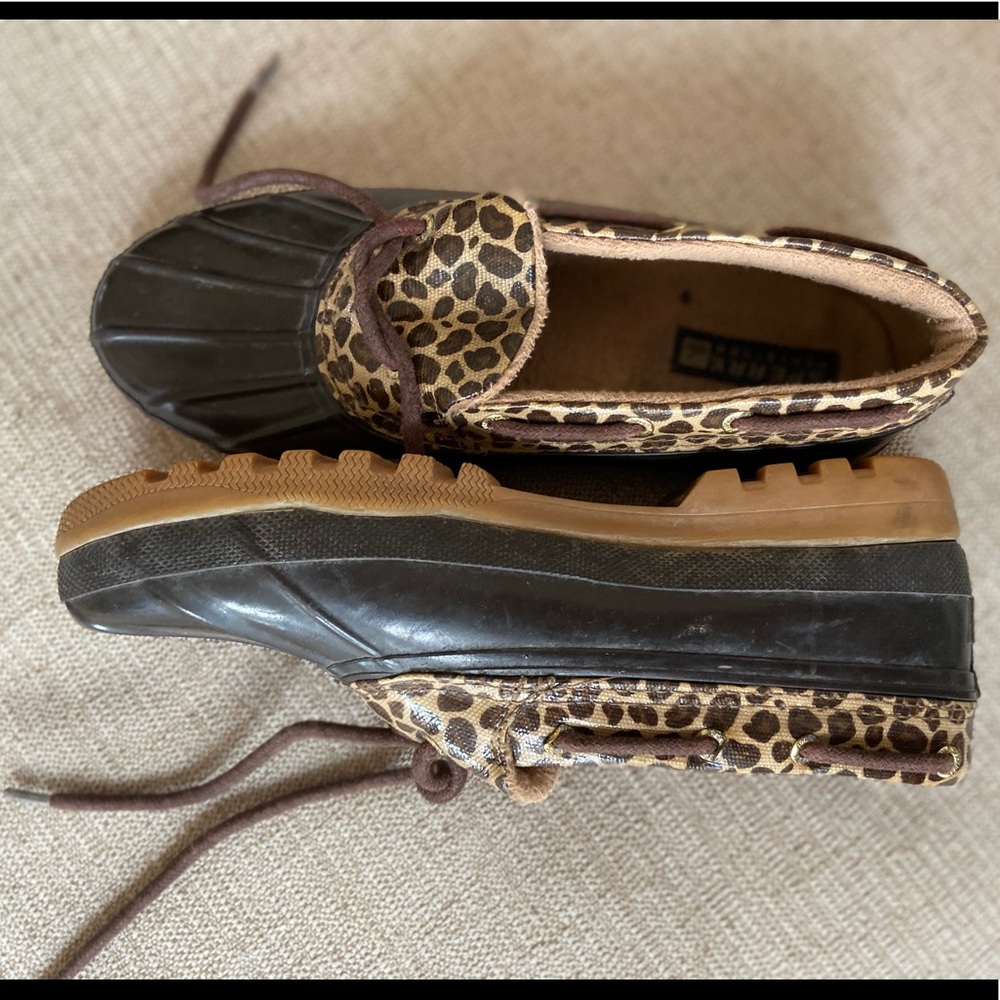 Sperry dock boots brown cheetah